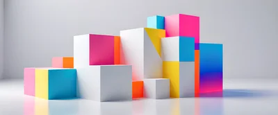 Abstract Composition of Colorful Geometric Cubes