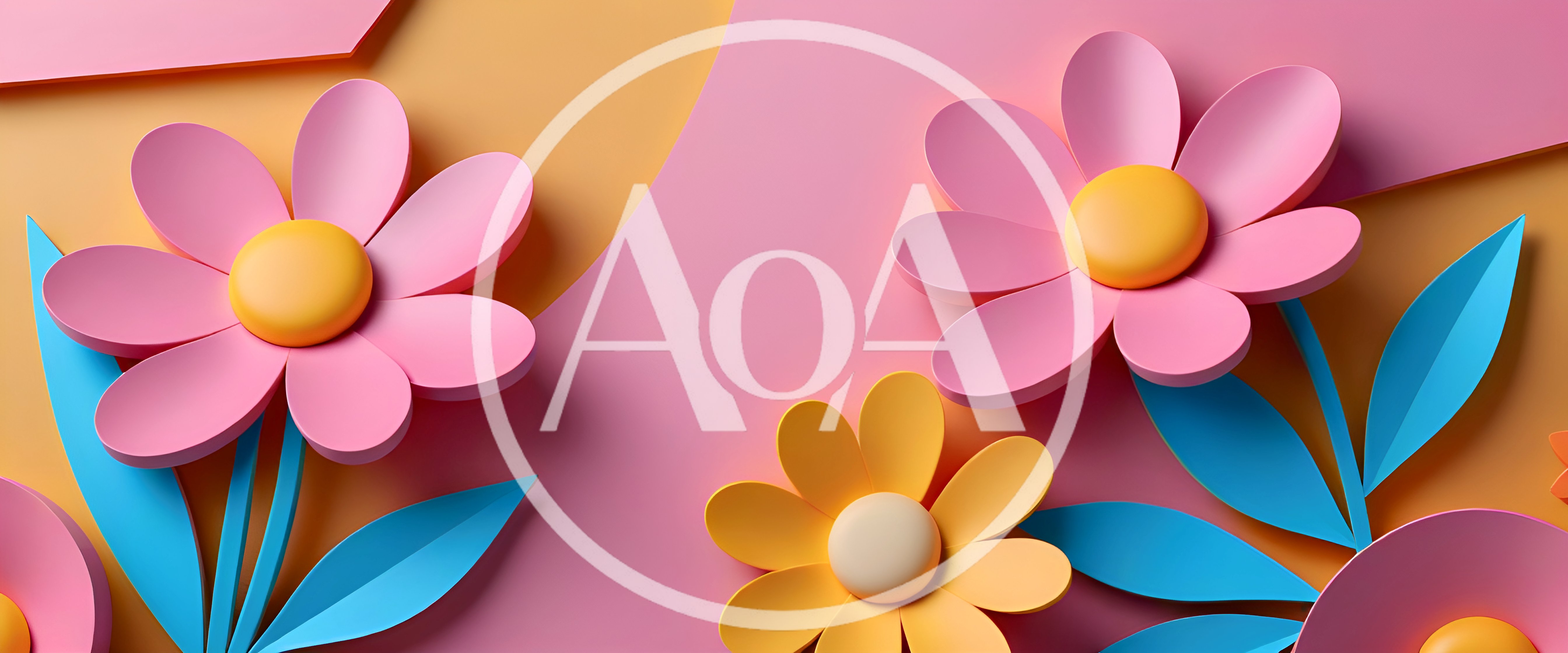 3D Paper Cutout Style Floral Background