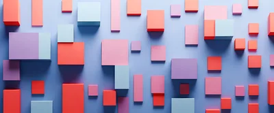 Abstract Geometric 3D Blocks On Blue Background