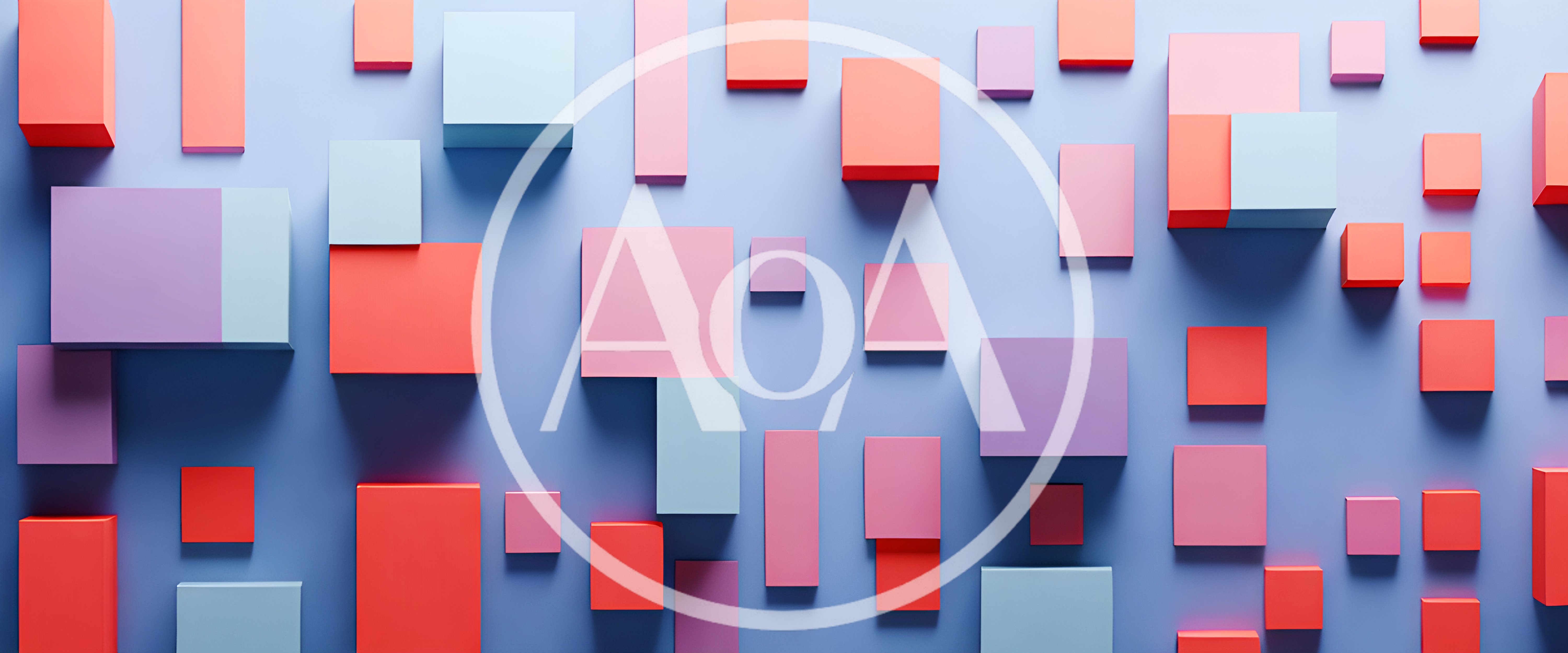 Abstract Geometric 3D Blocks On Blue Background