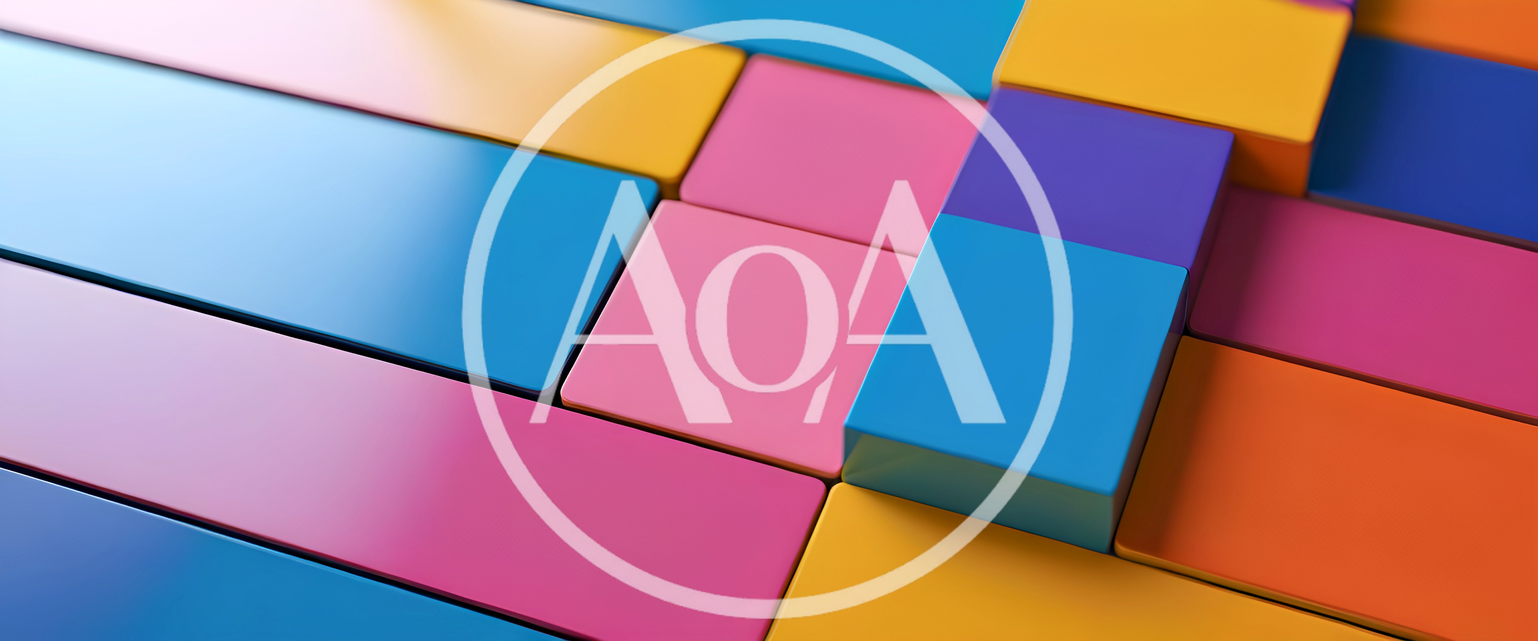 Abstract 3D Render Of Colorful Geometric Blocks