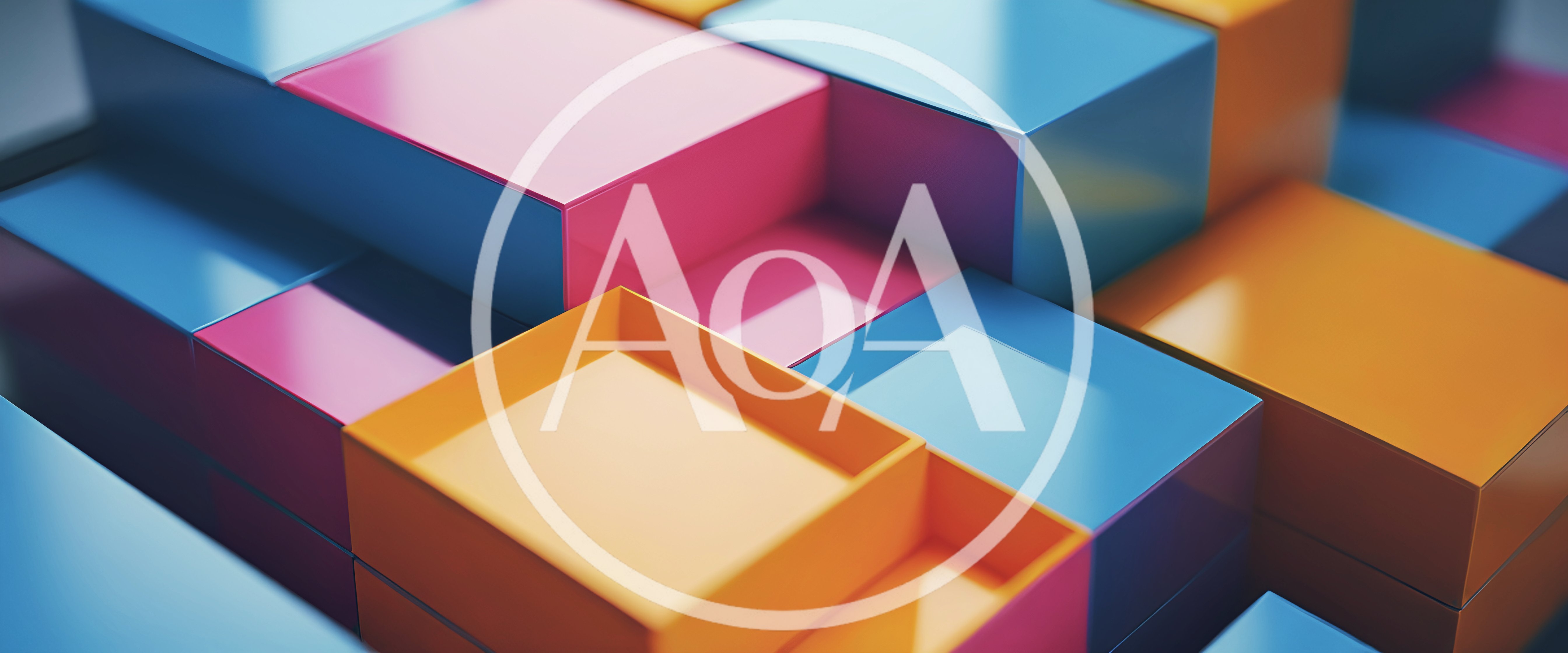 Abstract 3D Rendered Colorful Geometric Cubes