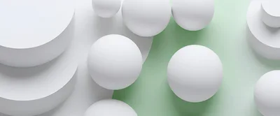 Abstract 3D Composition With White Spheres And Cylinders