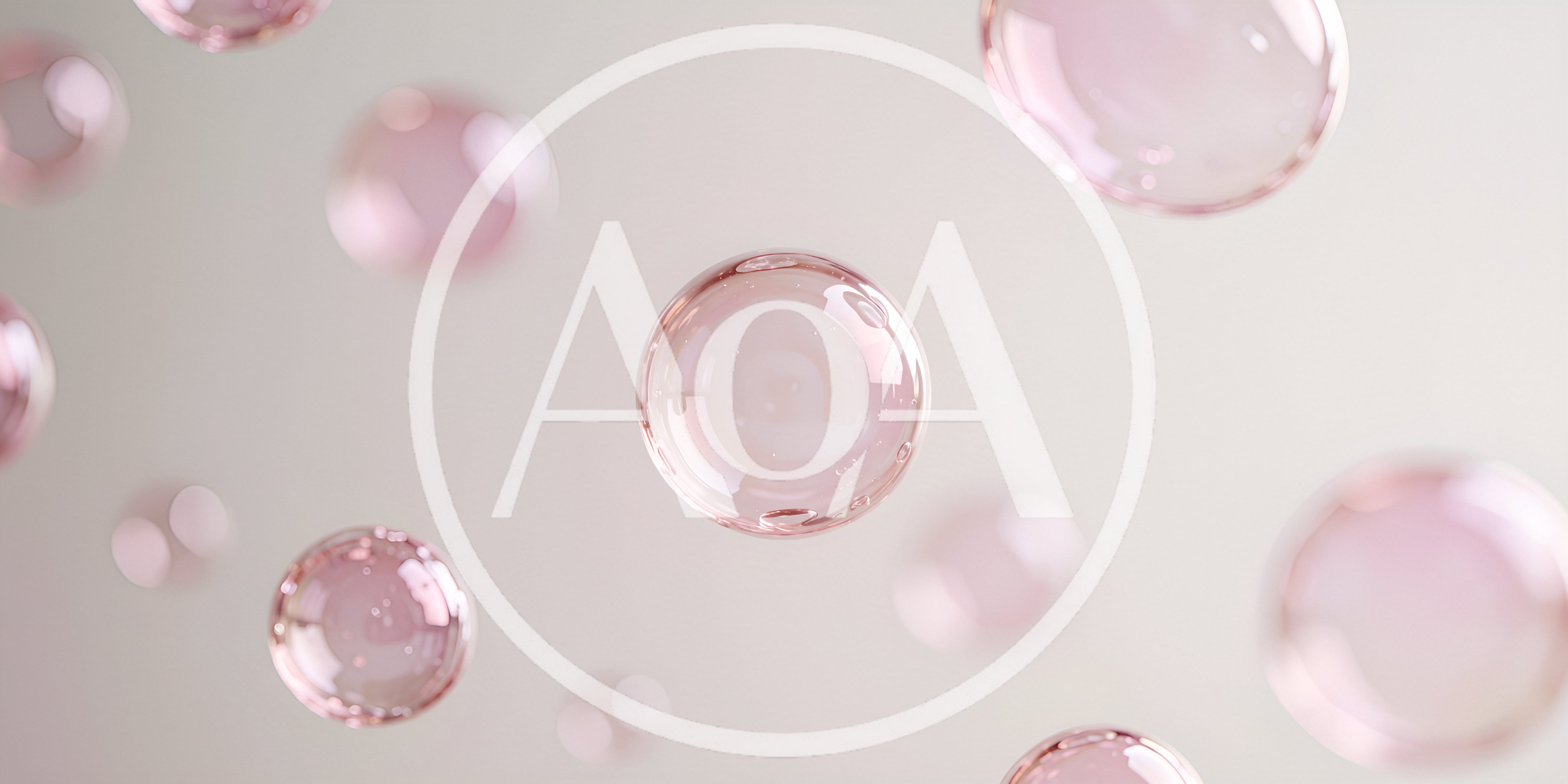 Floating Pink Translucent Spheres On Soft Background