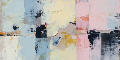 Abstract Mixed Media Collage With Textured Paint Layers