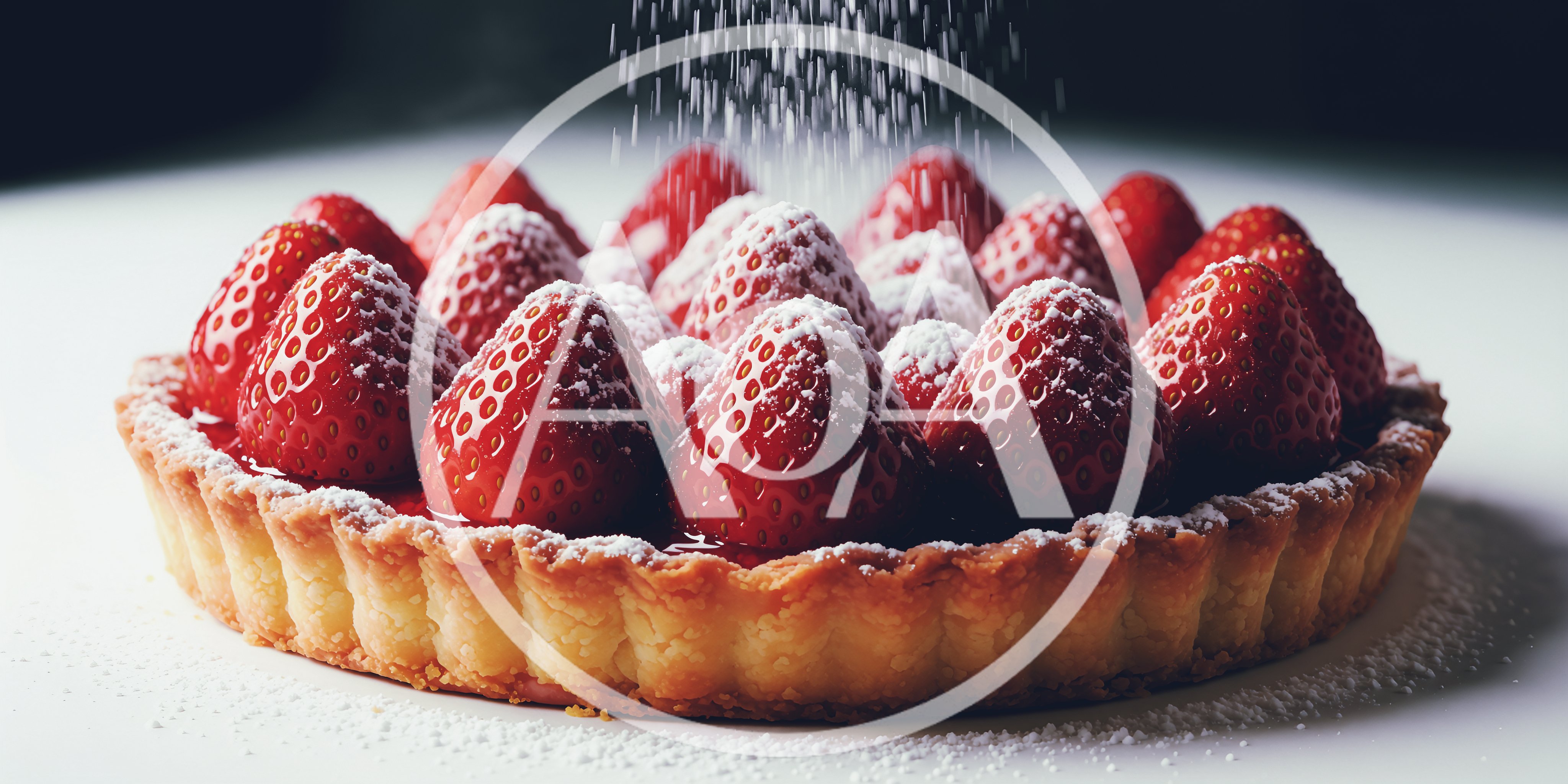 Fresh Strawberry Tart With Powdered Sugar Dusting