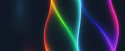 Abstract Glowing Neon Waves On Dark Background