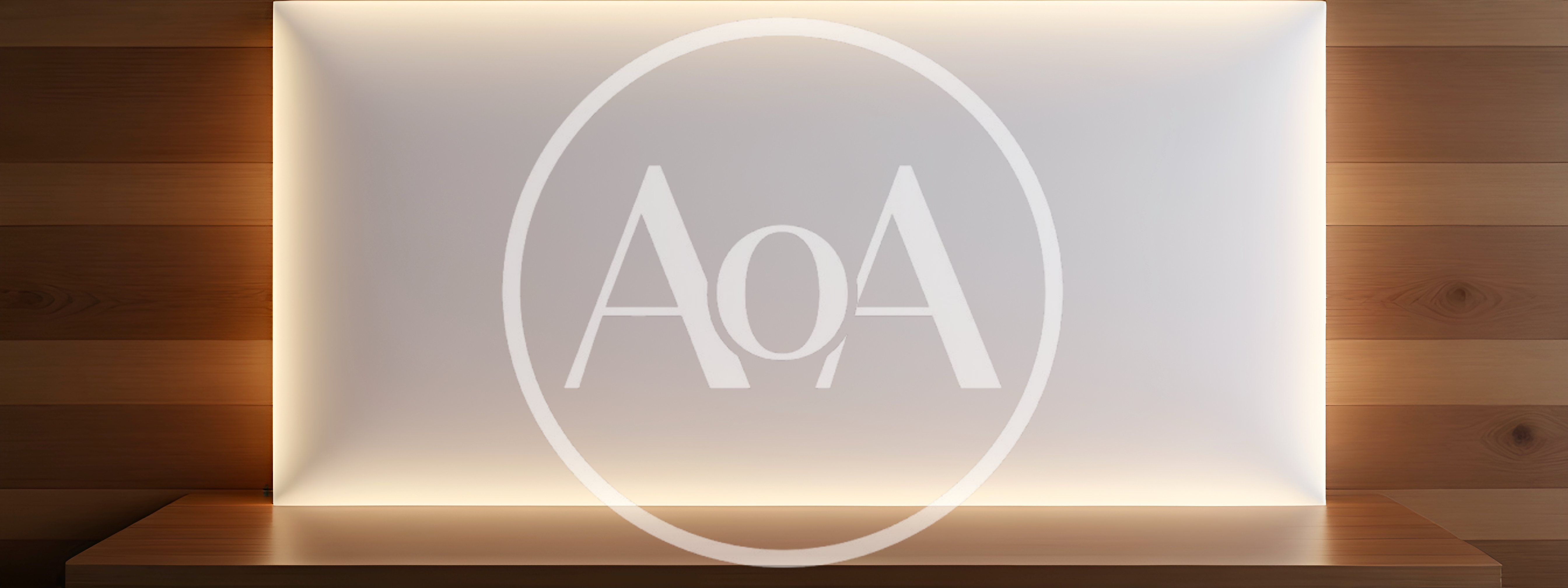 Illuminated Blank Wall With Wooden Shelf Background