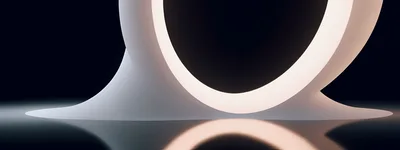 Abstract Glowing Circular Portal In Dark Minimalist Space