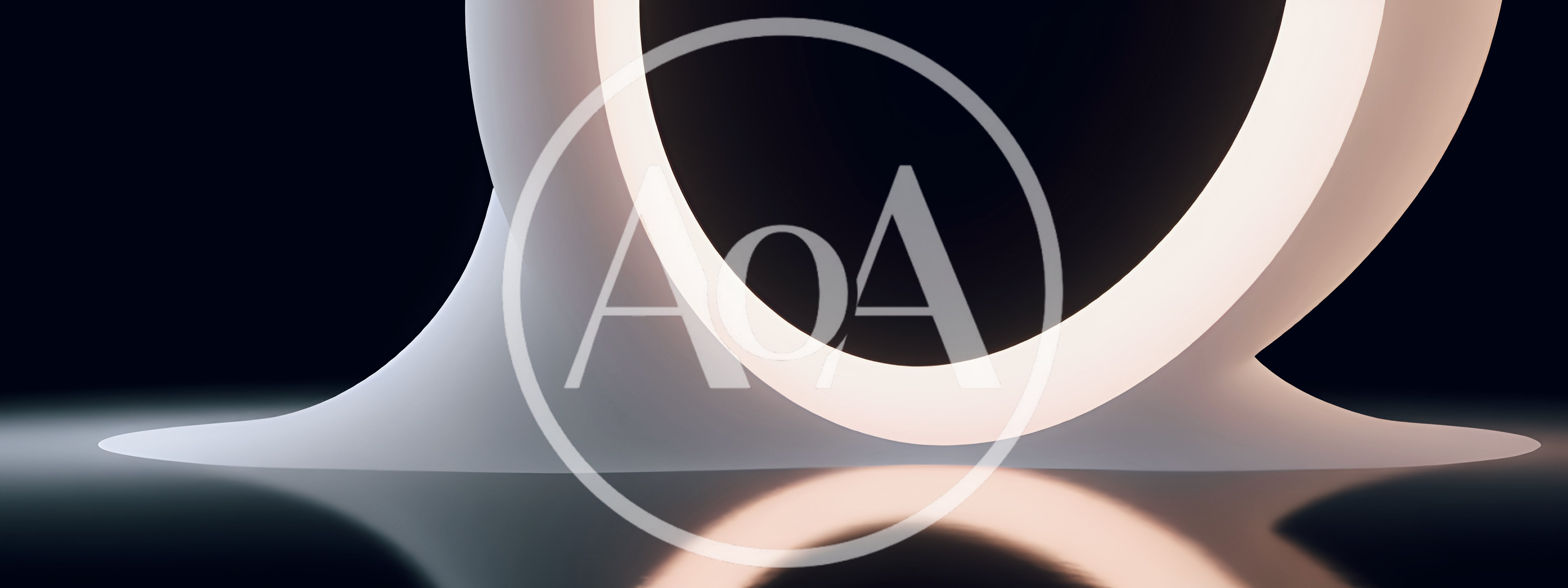Abstract Glowing Circular Portal In Dark Minimalist Space