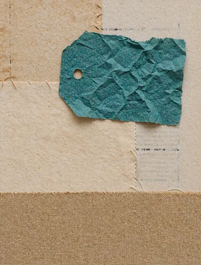 Textured Paper And Fabric Collage Background