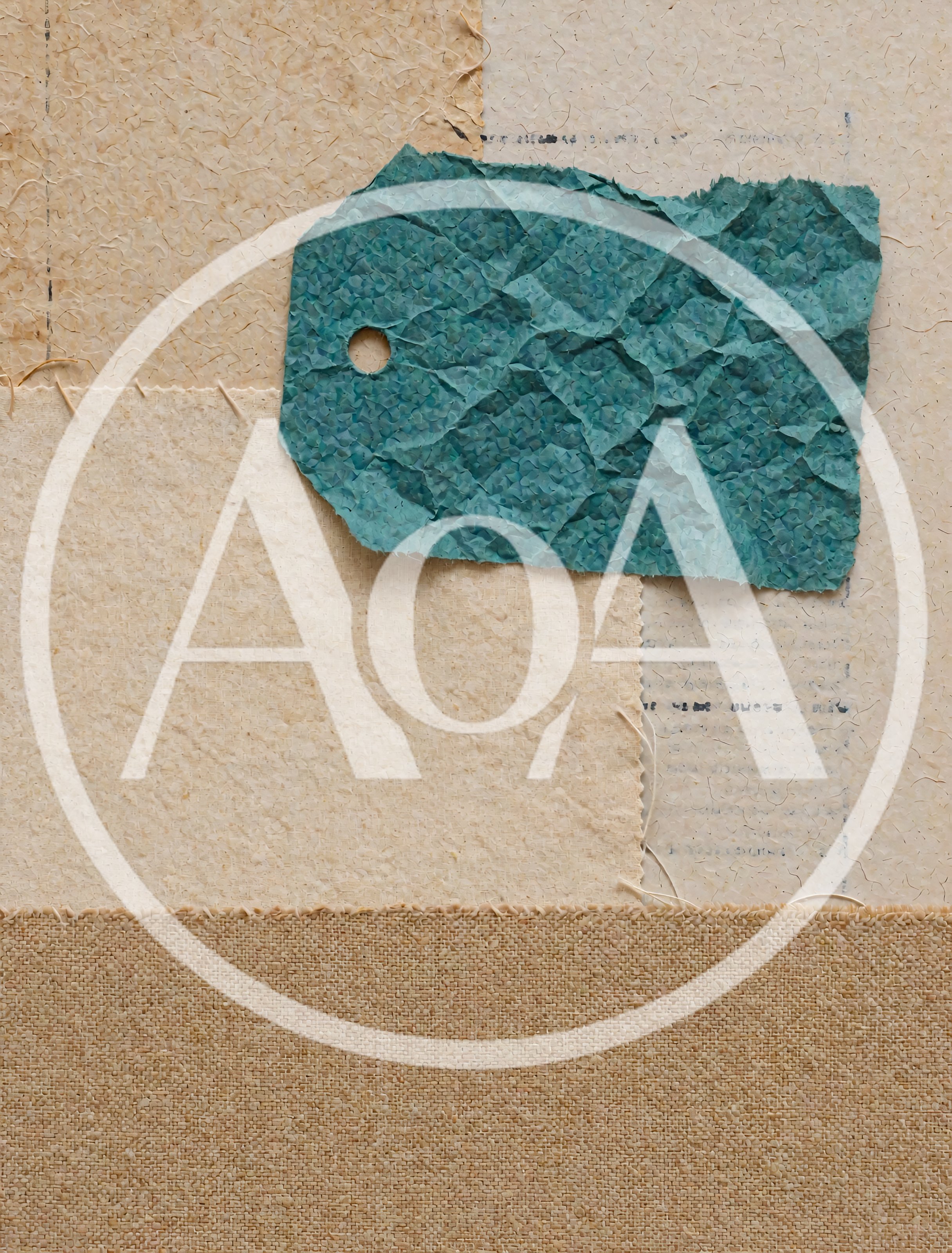 Textured Paper And Fabric Collage Background
