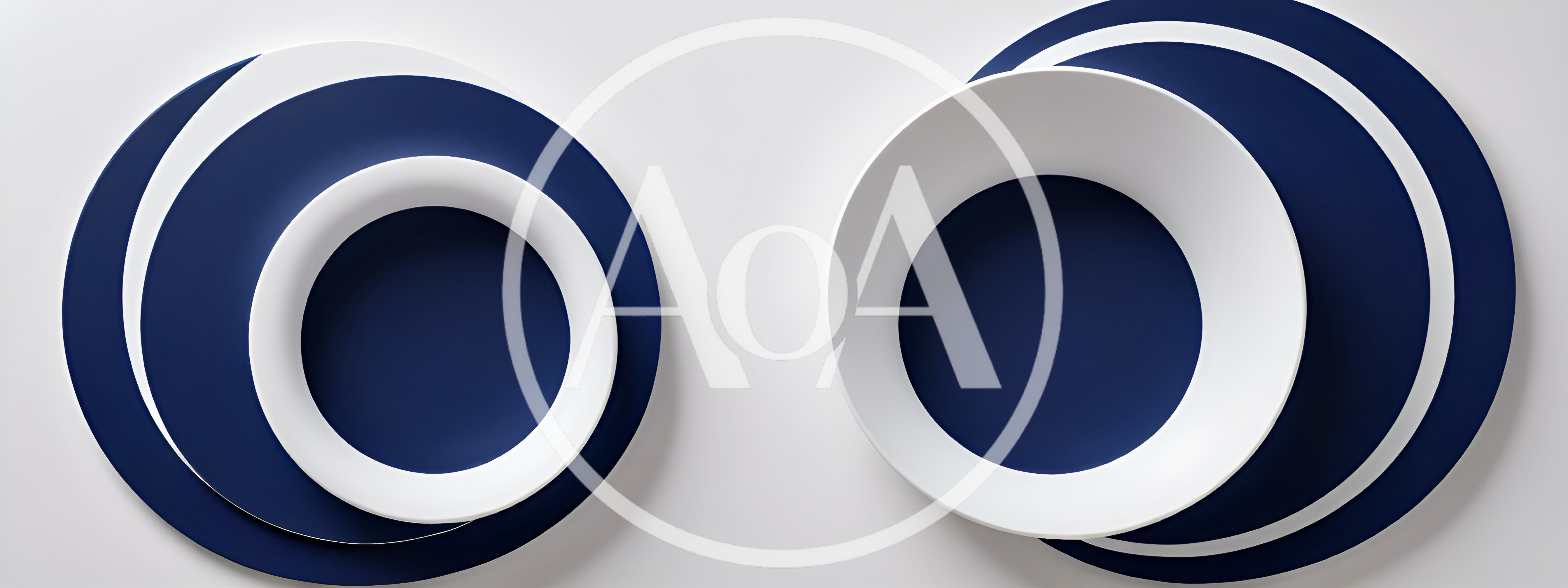 Abstract 3D Rendered Concentric Circles In Blue And White