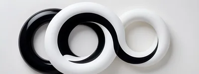 Abstract Interlocking Black And White Infinity Loop Sculpture