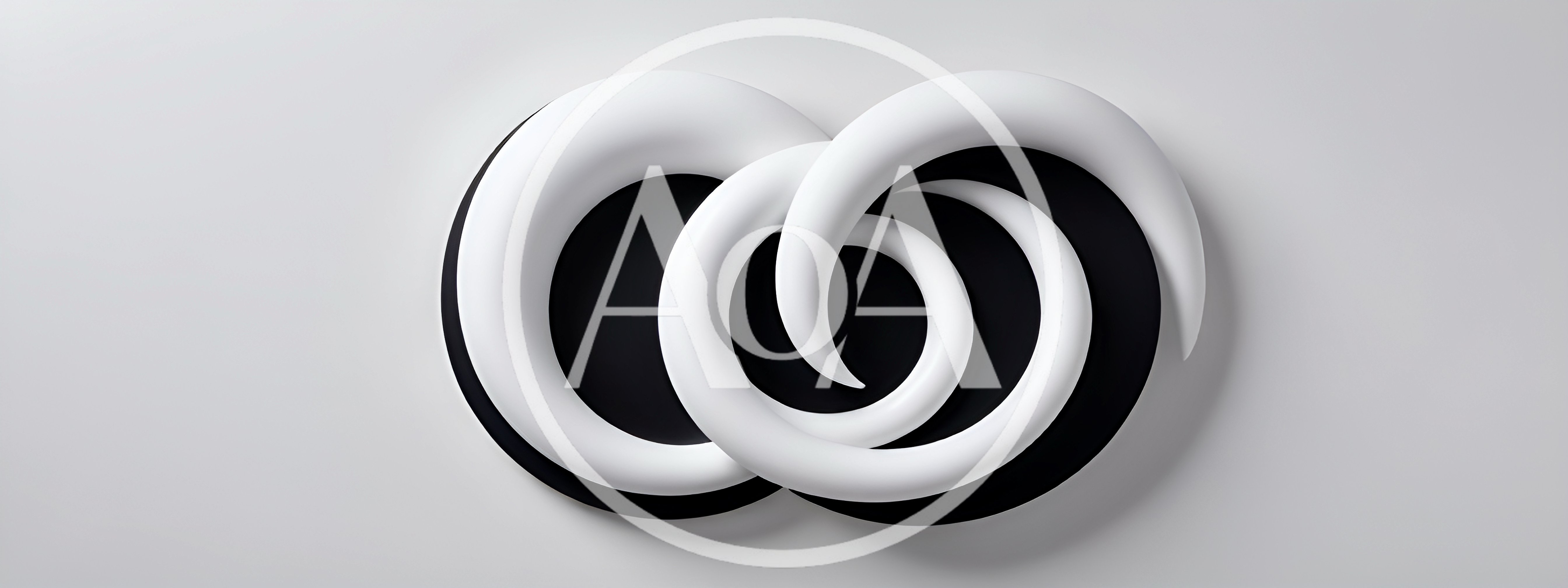 Abstract 3D White Swirls On Black Background
