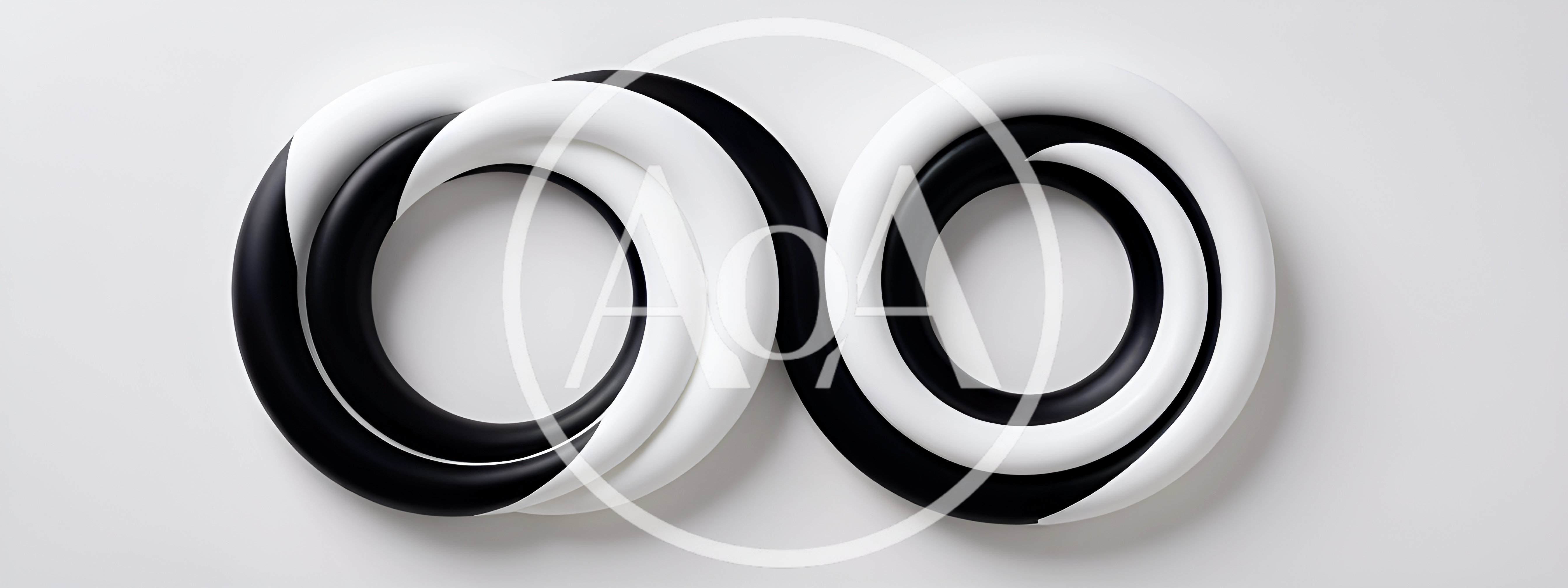 Abstract Infinity Symbol Made Of Intertwined Black And White Tubes
