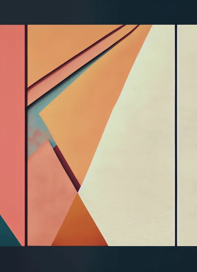 Abstract Geometric Composition With Layered Shapes