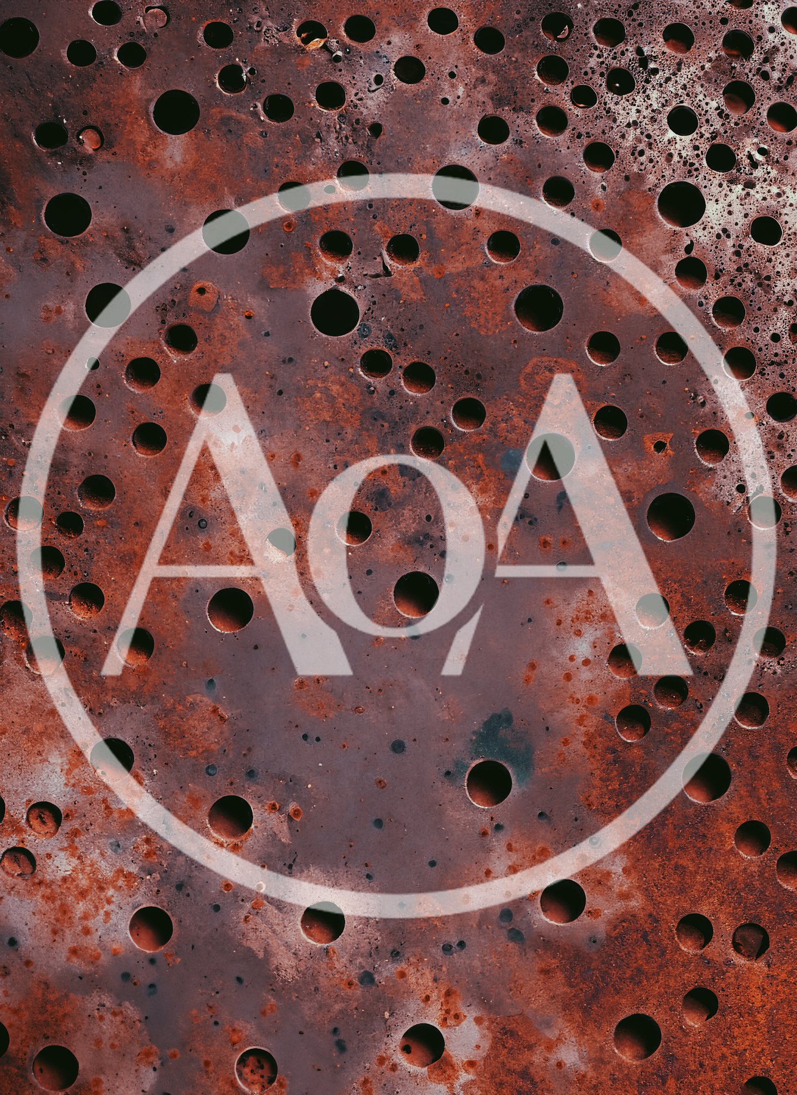 Rusty Metal Sheet With Perforated Circular Holes