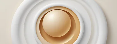 Abstract 3D Rendered Concentric Circles And Sphere