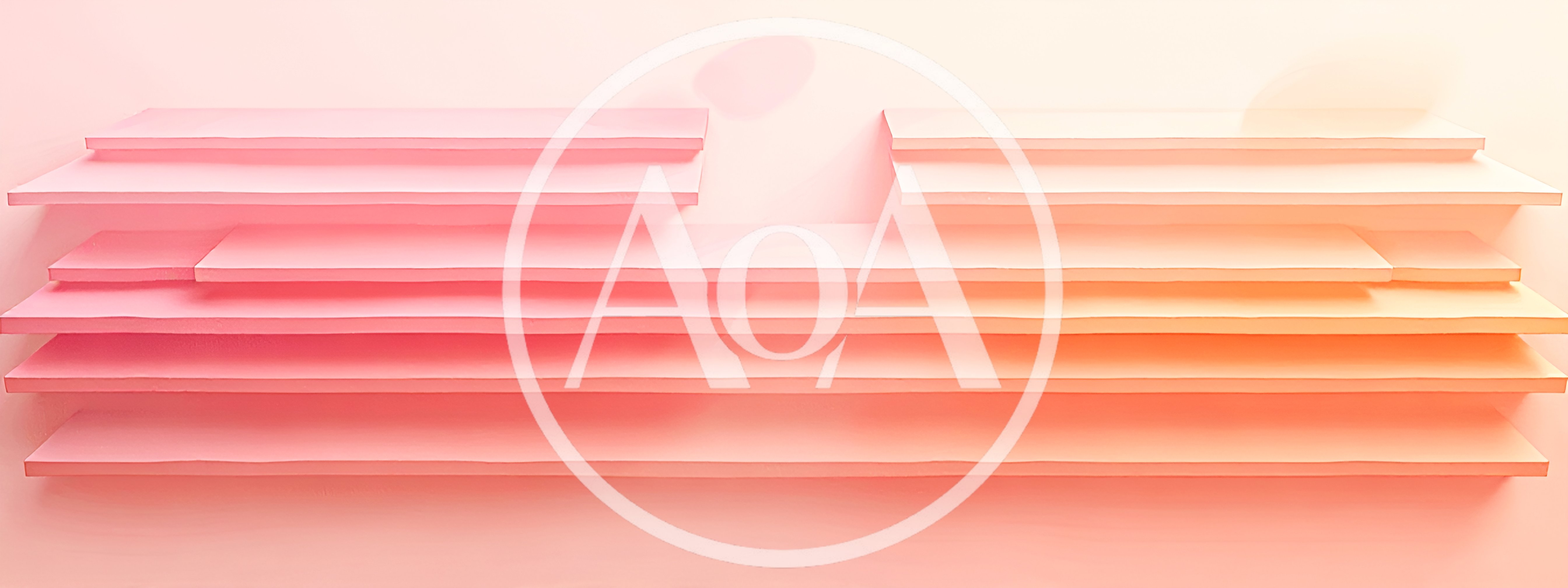 Abstract Pink And Orange Gradient Layered Shelves