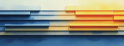 Abstract Geometric Layers With Blue And Yellow Gradient