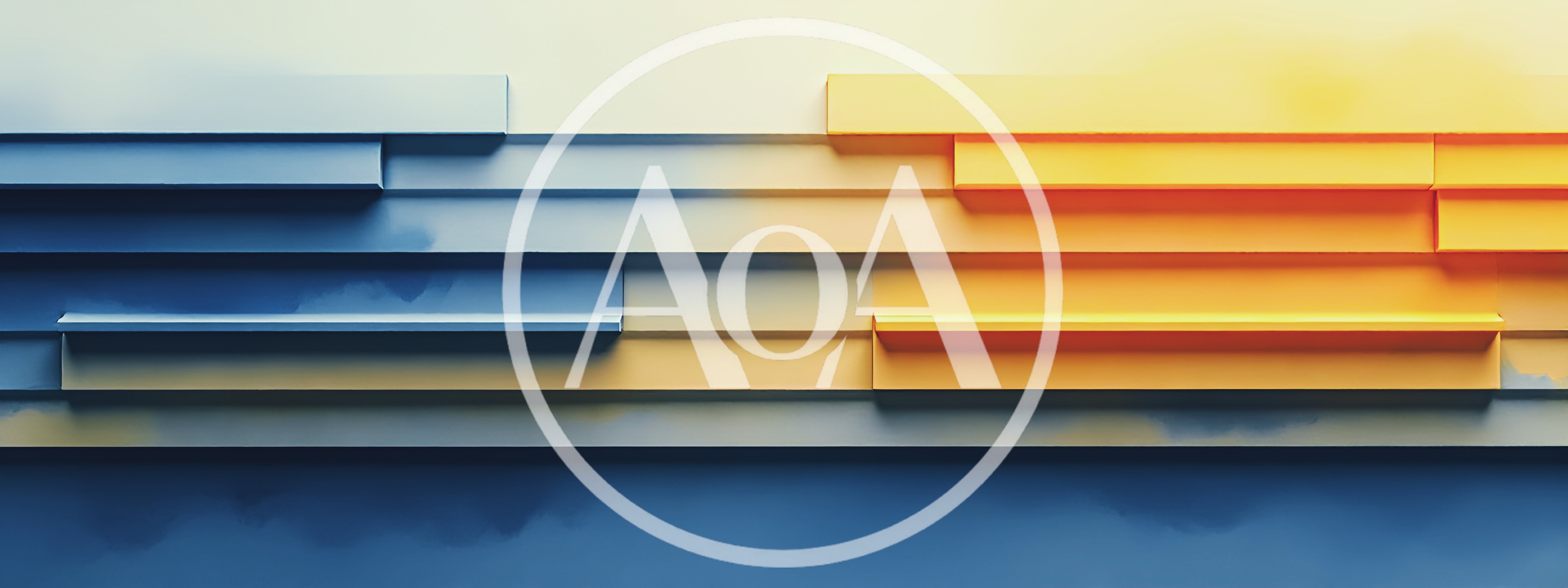 Abstract Geometric Layers With Blue And Yellow Gradient