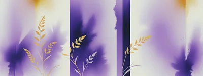 Abstract Watercolor Background With Golden Wheat Stalks