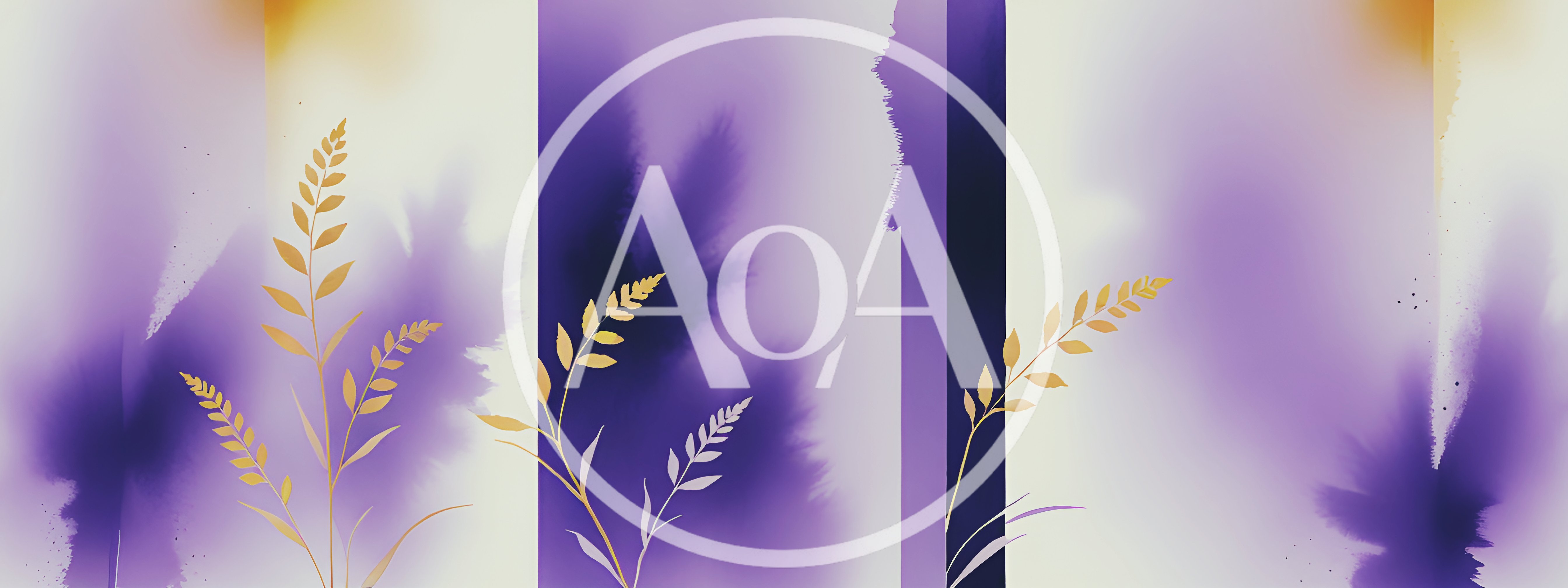 Abstract Watercolor Background With Golden Wheat Stalks