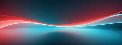 Abstract Glowing Red And Cyan Light Waves