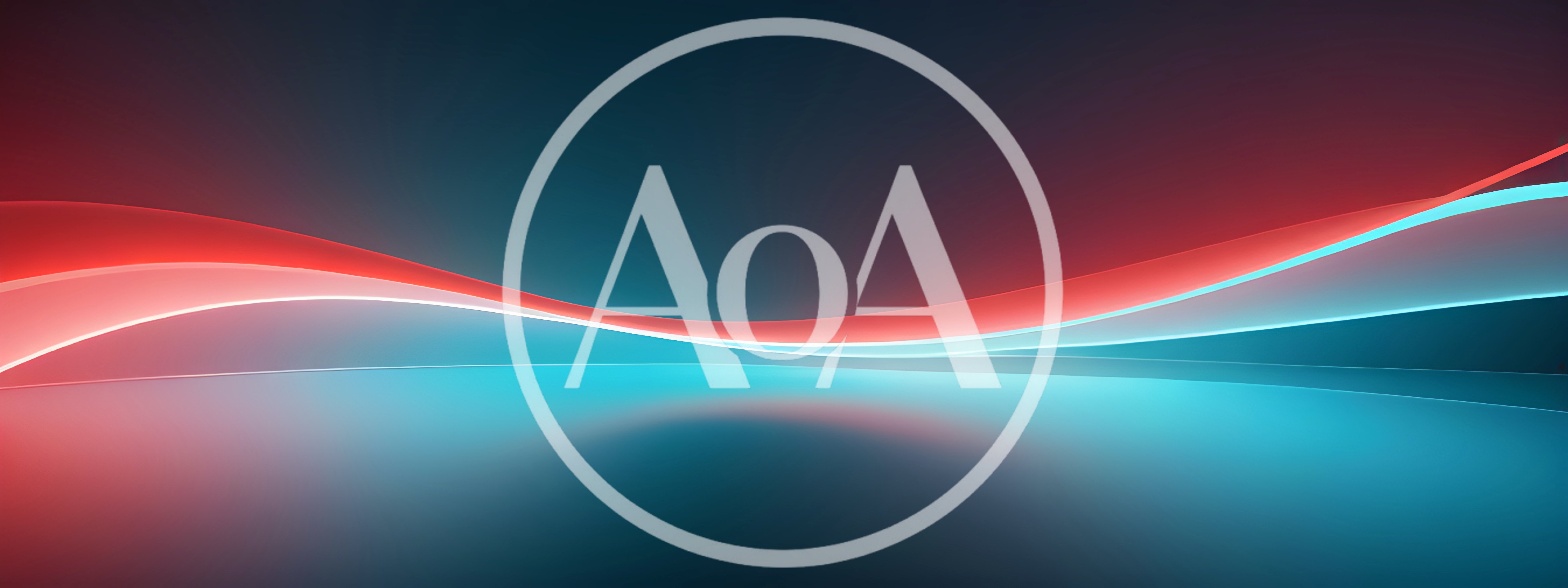 Abstract Glowing Red And Cyan Light Waves