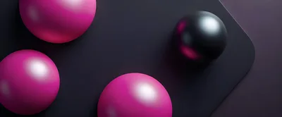 Abstract 3D Rendered Pink And Black Spheres