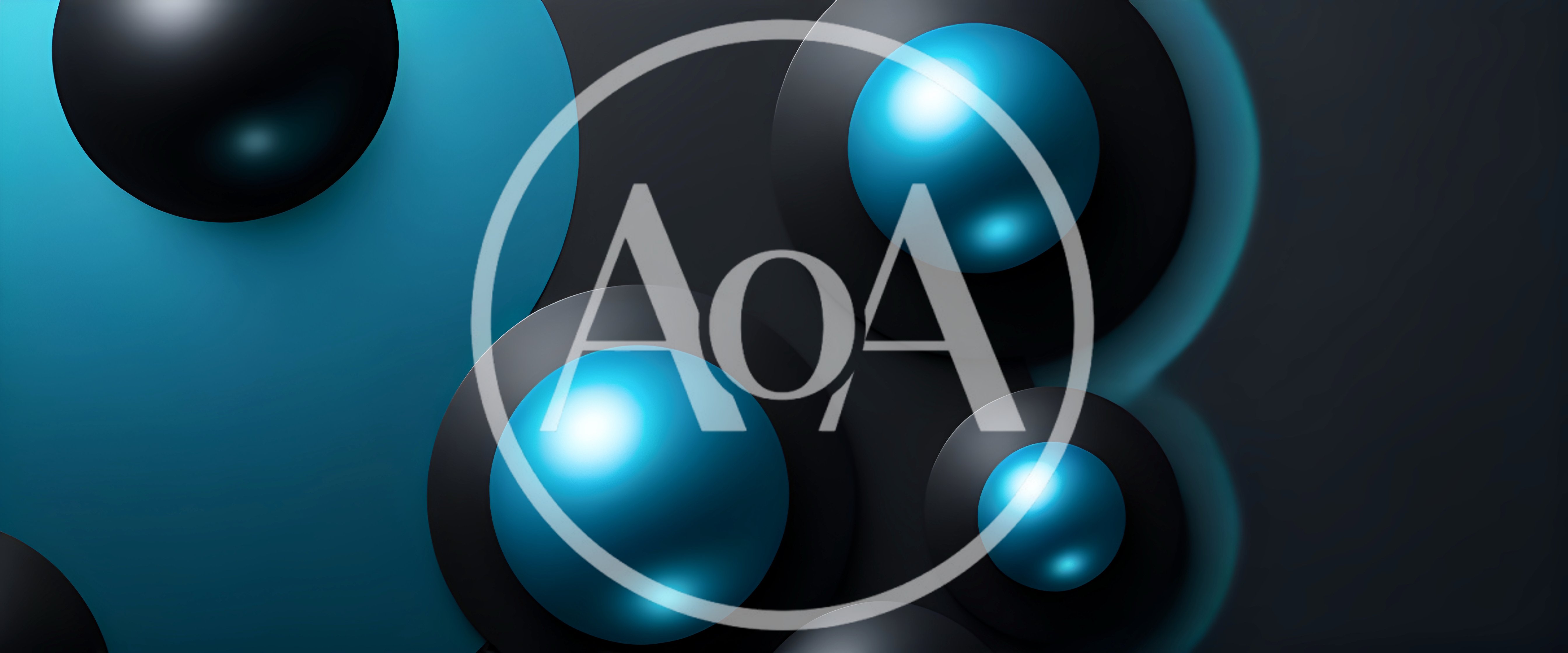 Abstract 3D Spheres With Blue And Black Gradient