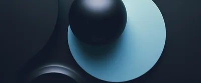 Abstract 3D Composition With Sphere And Circular Plane