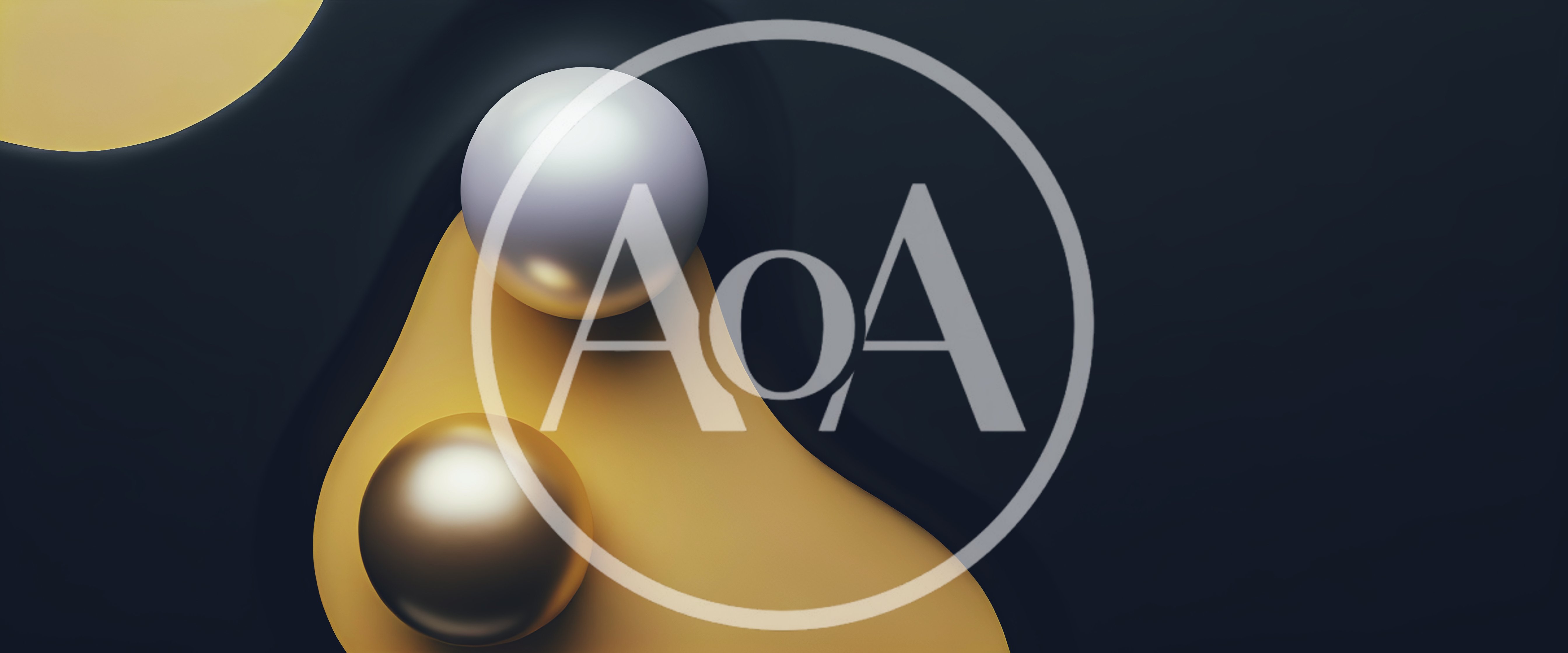 Abstract 3D Render With Metallic Spheres And Liquid Shapes