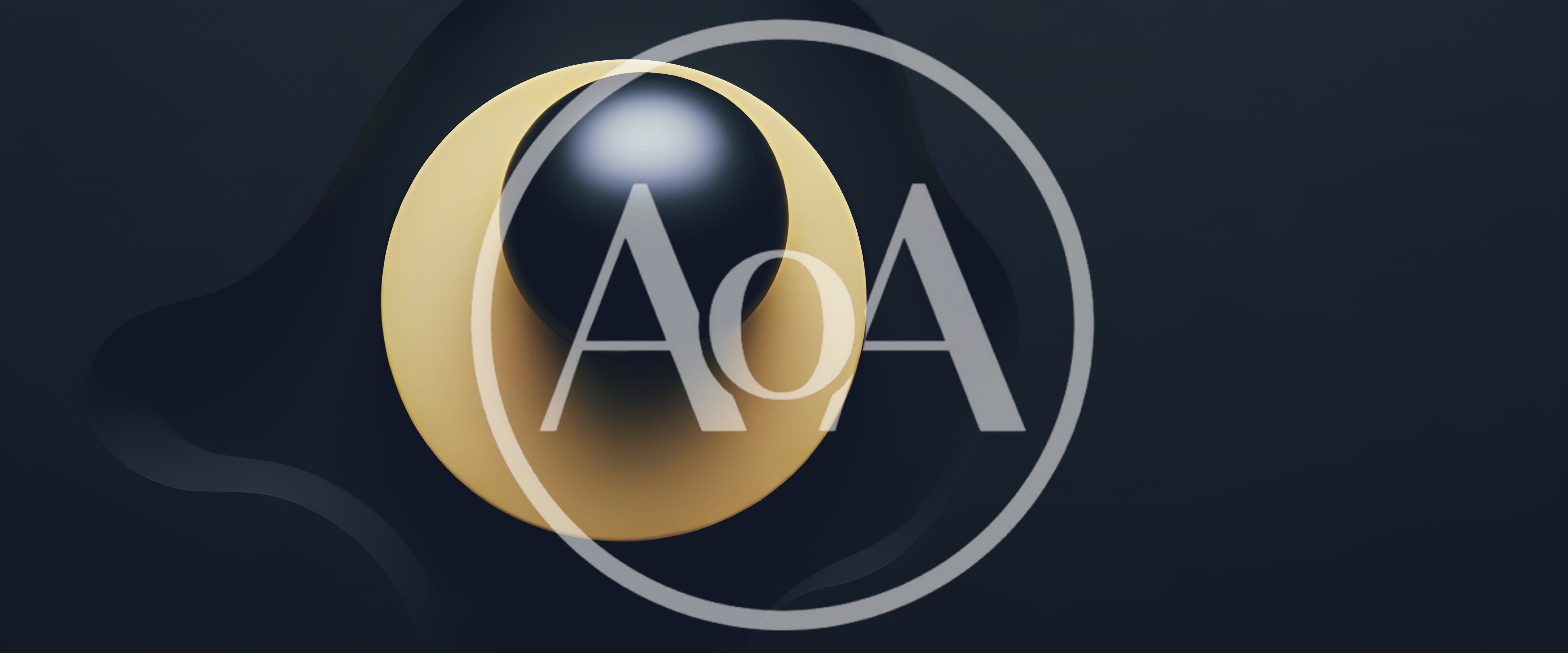 Abstract 3D Render Of A Black Sphere On Gold