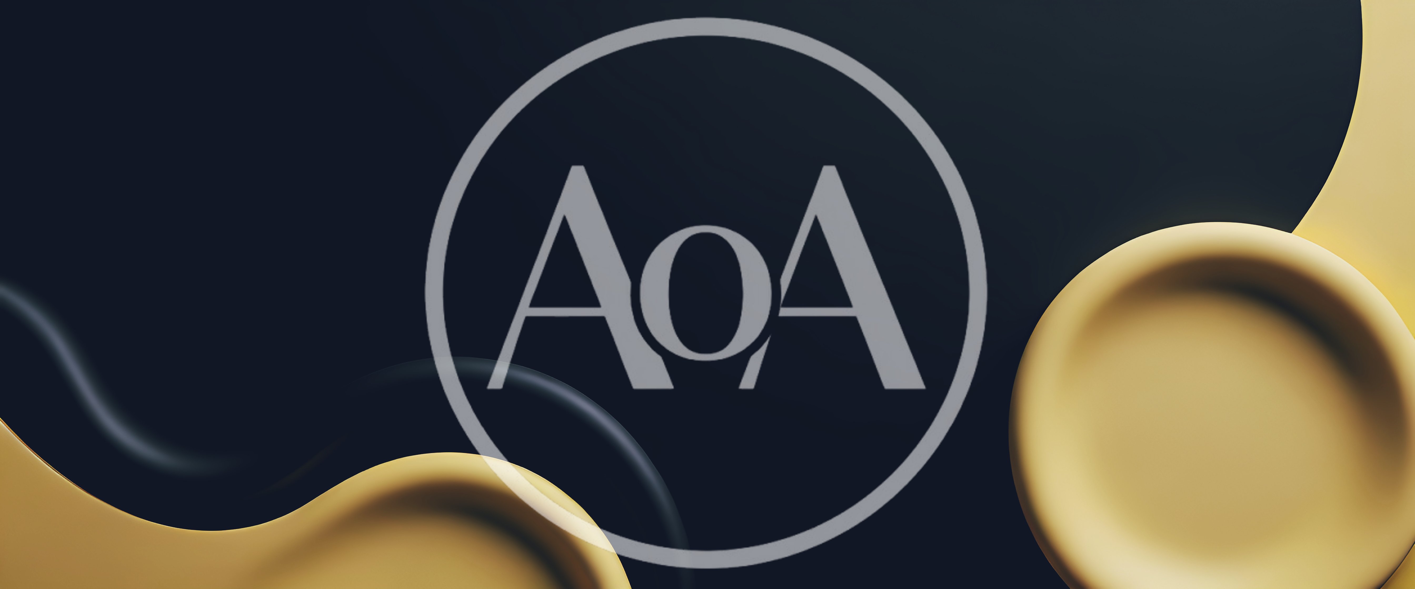 Abstract 3D Background With Gold And Dark Shapes