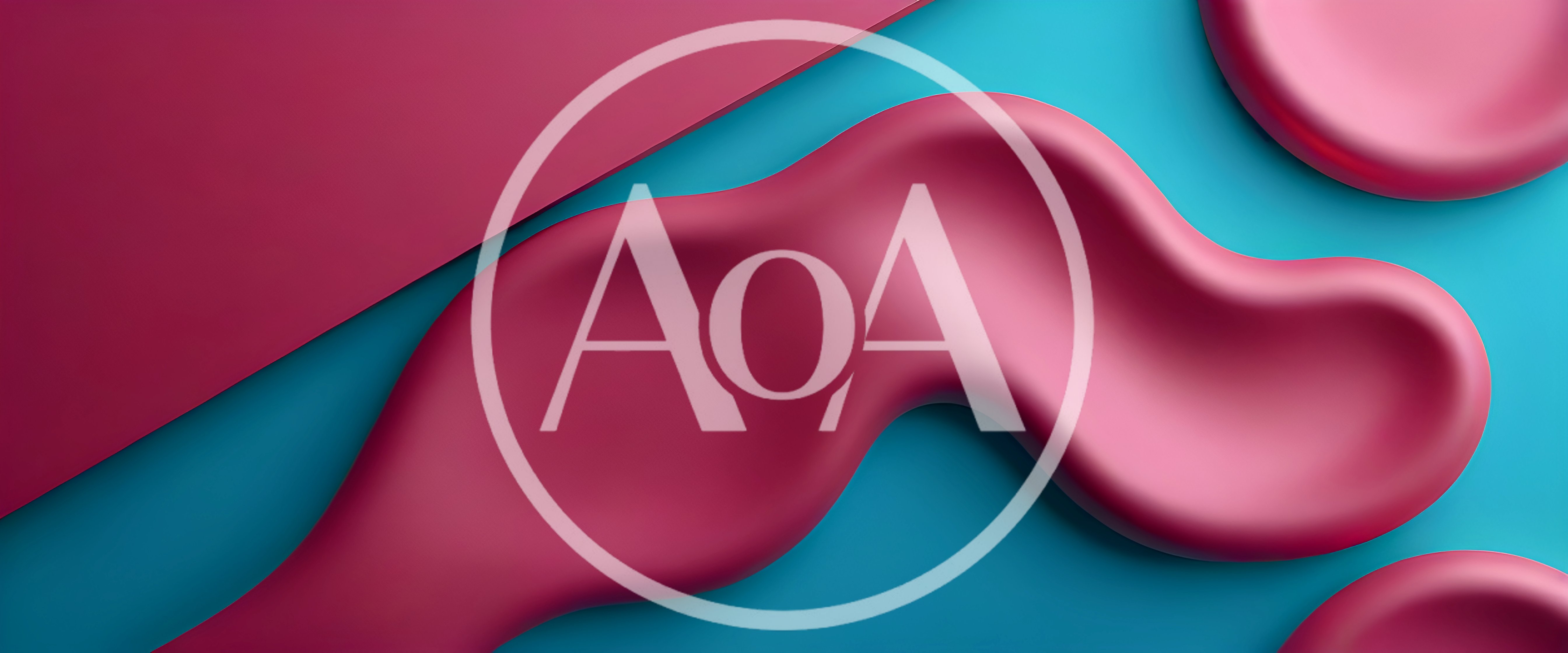Abstract 3D Liquid Shapes In Magenta And Cyan