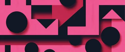 Abstract Geometric Pattern With Pink And Dark Shapes