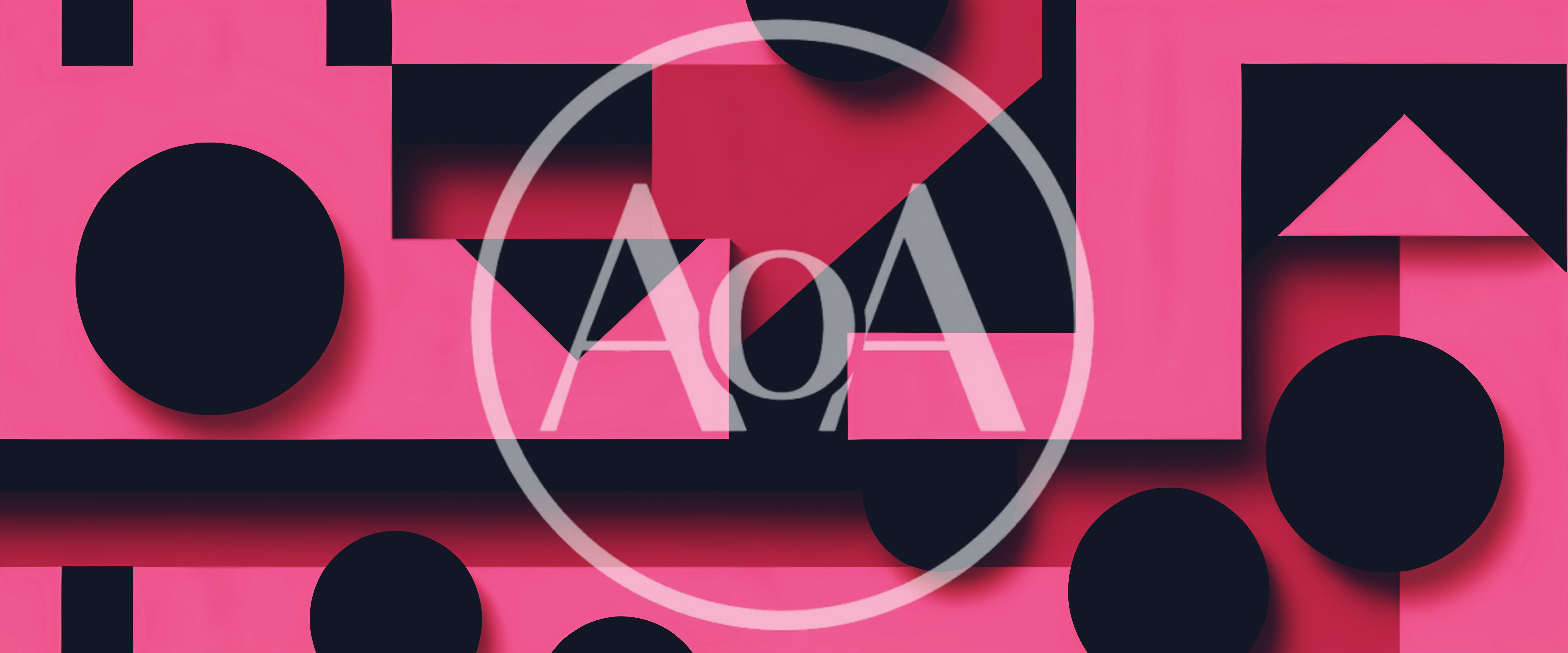 Abstract Geometric Pattern With Pink And Dark Shapes