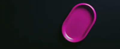Empty Pink Oval Tray On Dark Background