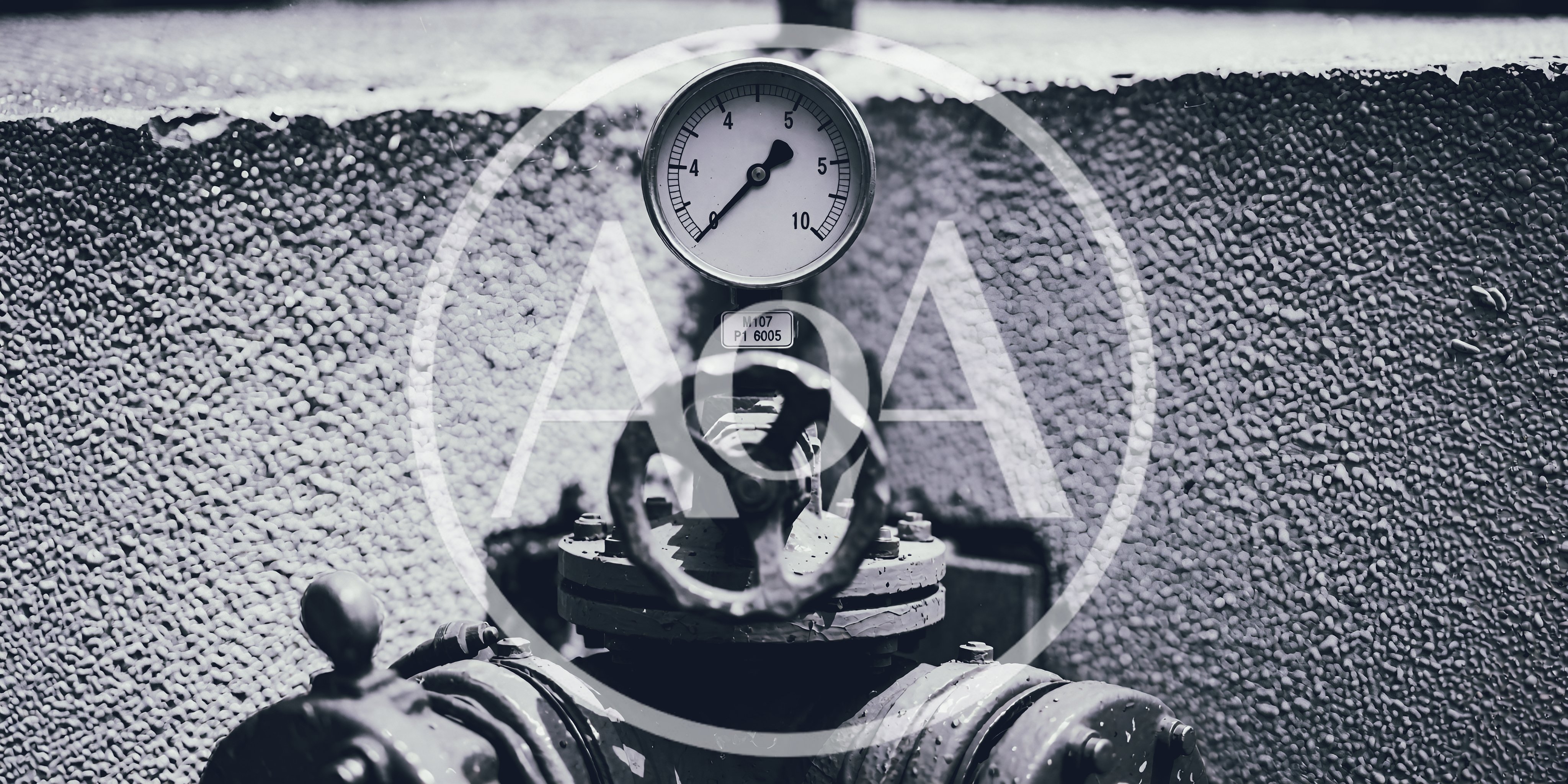 Industrial Pressure Gauge Mounted On A Metal Valve