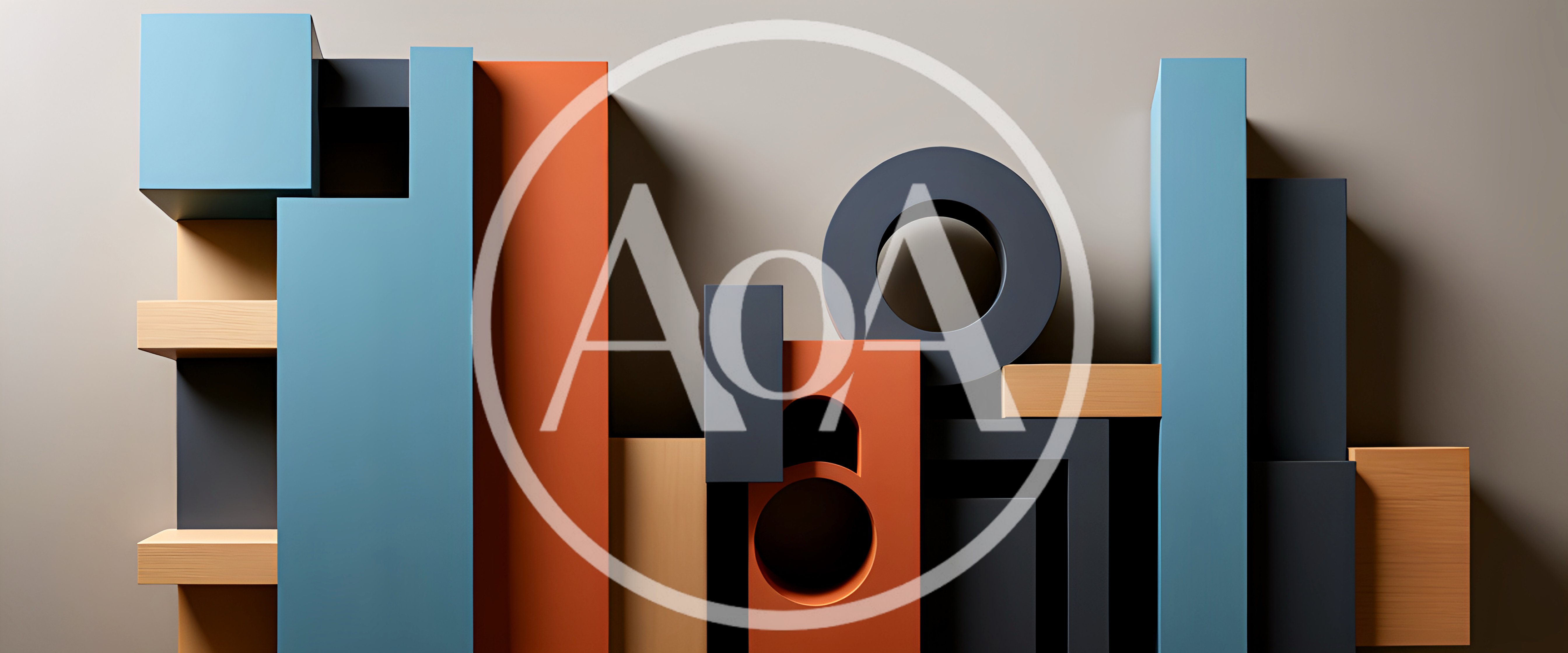 Abstract 3D Geometric Shapes Composition