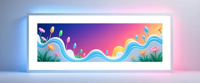 Abstract 3D Paper Cutout Floral Landscape Illustration