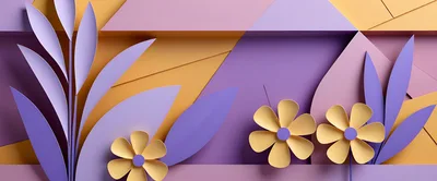 Abstract Paper Cutout Floral Background