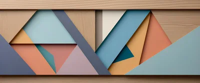 Abstract Geometric Shapes With Wood Texture Background
