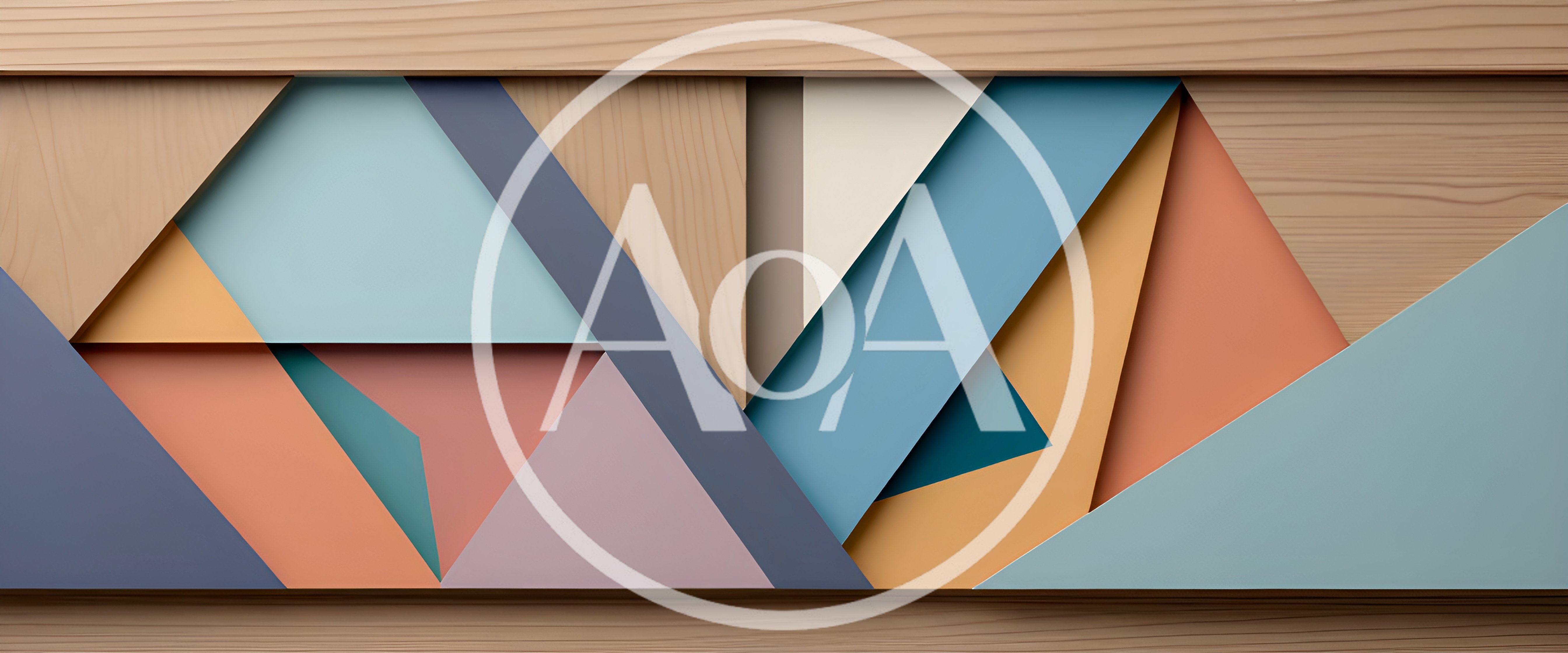 Abstract Geometric Shapes With Wood Texture Background