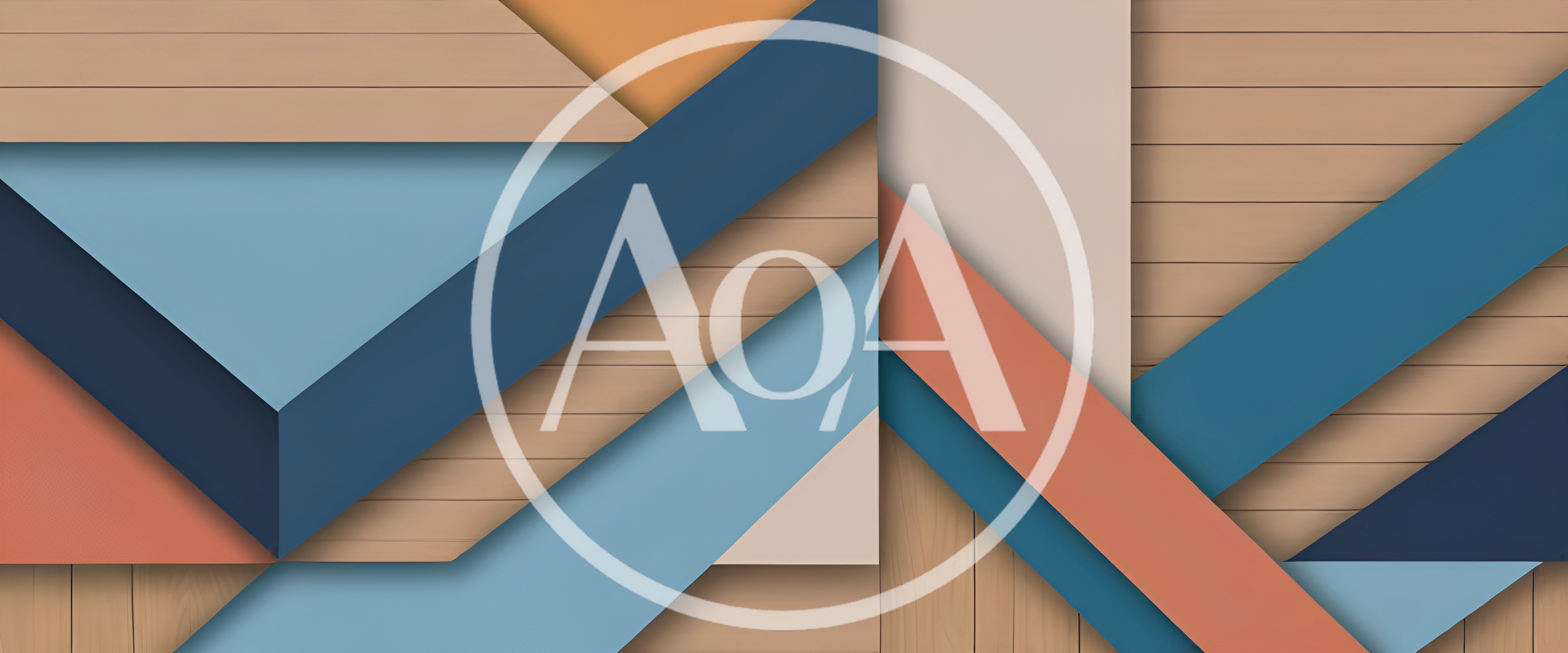 Abstract Geometric Background With Wood Texture And Colorful Shapes