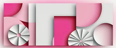 Abstract Geometric Paper Cutout Background With Pink Tones