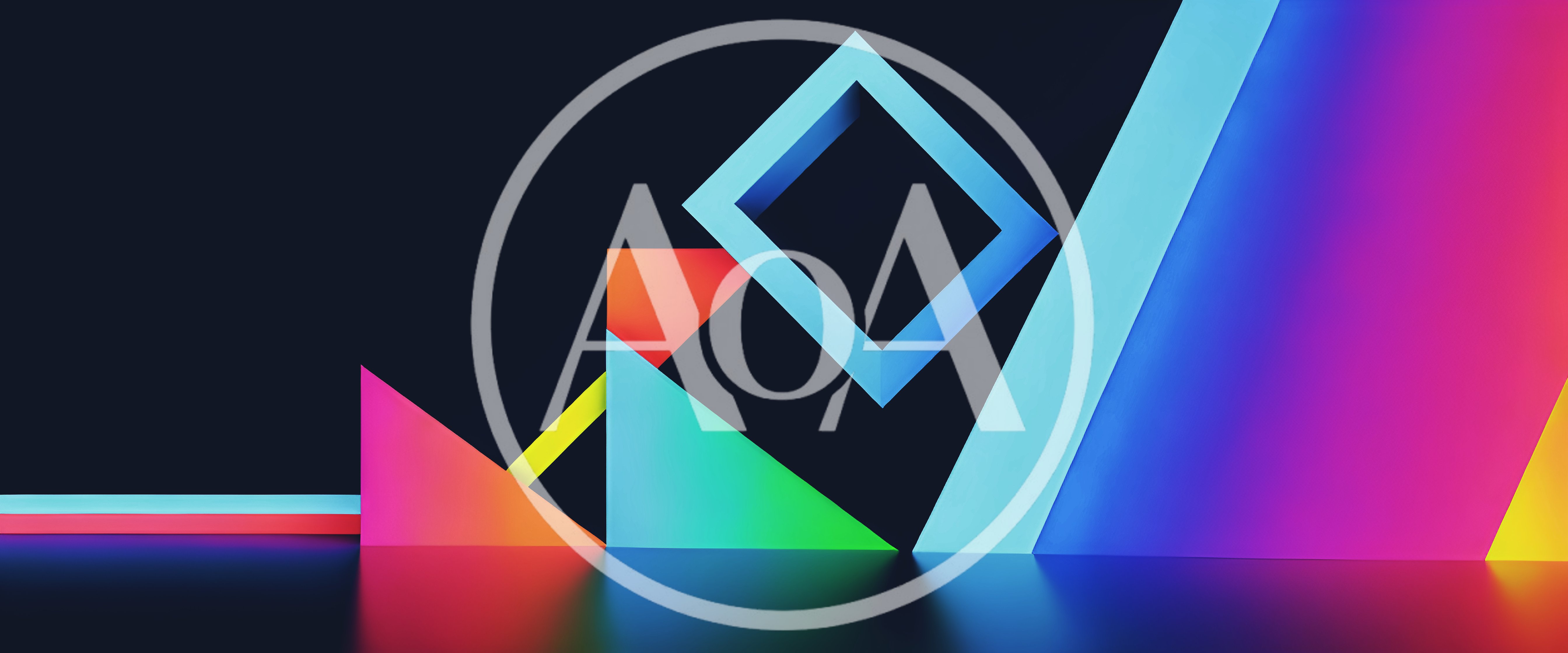 Abstract Geometric Shapes With Vibrant Neon Lighting