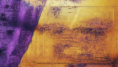 Abstract Painted Wooden Surface With Purple And Gold Texture